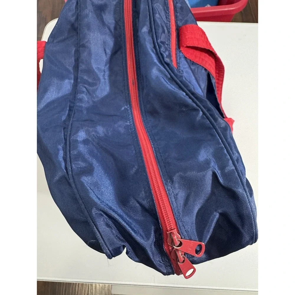 Vintage 1970s NIKE Blue Red Duffle Gym Bag Taiwan Made YKK Zippers - RARE BAG